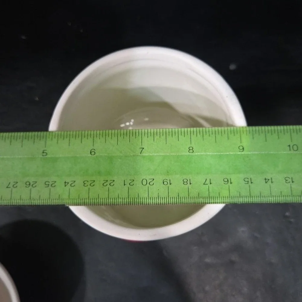 Kiln‎ Fired Clay Medium Apple Canister, Vintage Hand-Painted Kitchen Storage